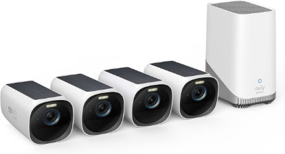Picture of eufy Security eufyCam S330 (eufyCam 3), 4-Cam Kit, 4K Solar | Integrated Solar Panel, AI Face Recognition, Spotlight, Expandable Local Storage, No Monthly Fee, Outdoor Wireless