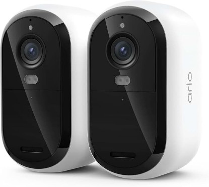 Picture of Security Cameras Wireless Outdoor - Arlo Essential Battery 2K (3rd Gen, Latest Version), Color Night Vision, Two-Way Audio, Home Security, Person/Package/Vehicle/Animal Detection, White - 2-Pack