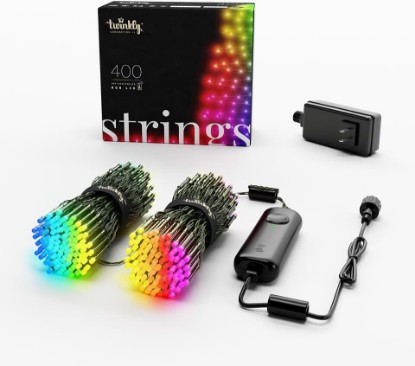 Picture of Twinkly Strings 400 LED RGB, LED Light String for in- and Outdoor, Smart LED Lights, Mappable LEDs, Compatible with Alexa and Google Home, IP44, Green Wire, 105ft