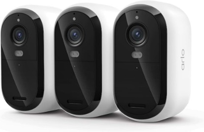 Picture of Security Cameras Wireless Outdoor - Arlo Essential Battery 2K (3rd Gen, Latest Version), Color Night Vision, Two-Way Audio, Home Security, Person/Package/Vehicle/Animal Detection, White - 3-Pack