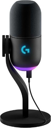 Picture of Logitech G Yeti GX Dynamic RGB Gaming Microphone, Podcast with LIGHTSYNC, Blue VO!CE, G HUB Control, Supercardioid, USB Plug and Play on PC/Mac - Black (Renewed)