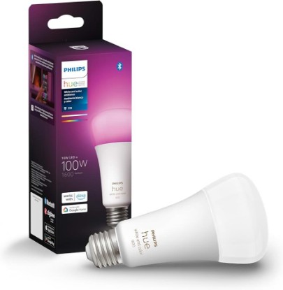 Picture of Philips Hue Smart 100W A21 LED Bulb - White and Color Ambiance Color-Changing Light - 1 Pack - 1600LM - E26 - Indoor - Control with Hue App - Works with Alexa, Google Assistant and Apple Homekit