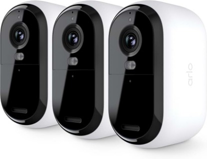 Picture of Arlo Essential Security Cameras Wireless Outdoor 1080p HD (2nd Gen, 2023 Release) - Battery Power, Person Recognition, Package Detection, Animated Preview, 1-Month Trial of Secure Plan, 3 Cam, White | 1-Month Trial of Secure Plan, 3 Cam, Battery Power, Person Recognition, Package Detection, Animated Preview