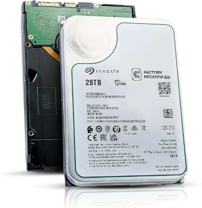 Picture of Seagate Exos ST28000NM001C 28TB 7200 RPM SATA 6Gb/s 512e 3.5in Enterprise Hard Drive (Renewed)