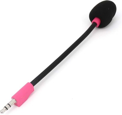 Picture of Replacement Game Mic Compatible with Logitech G PRO X2, G PRO X Wireless and G Pro Wired Gaming Headsets, Detachable Noise Cancelling, Cleanr Sound, Game Microphone with 2Pcs Foam Cover (Pink)