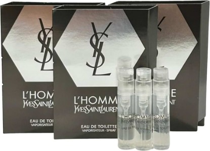 Picture of Yves Saint Laurent Sample Perfume MEN YSL Men L'Homme EDT Spray Trial Size Partially Filled Vials 1.2 ml / 0.04 fl oz (set of 3), Black