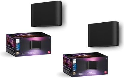 Picture of Philips Hue Dymera Smart Indoor and Outdoor Wall Sconces, Two Individually Controllable Light Beams, 2 Pack, Control Smart Wall Light with Hue App, Works with Voice Assistants