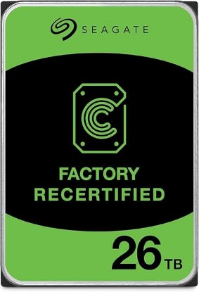 Picture of Seagate Exos 26TB Internal Hard Drive HDD - 3.5 in CMR SATA 6Gb/s, 7200 RPM, 512MB Cache, 2.5M MTBF (ST26000NM000C) (Renewed)