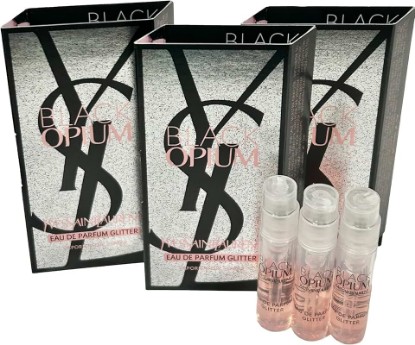 Picture of Yves Saint Laurent YSL Black Opium EDP Glitter Sample Women Perfume 1.2 ml / 0.04 oz - set of 3