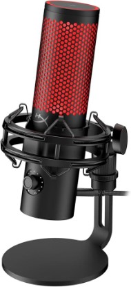 Picture of HyperX QuadCast 2 – USB Microphone for Gaming, Streaming and Podcasting, with On-Board Controls, LED Lighting, Removable Shock Mount, PC, Mac, PS5, PS4, USB-C - Black (Renewed)
