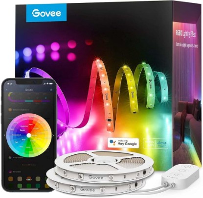 Picture of Govee 100ft RGBIC LED Strip Lights, Work with Alexa and Google Assistant | LED Lights for Bedroom, WiFi App Control Segmented DIY Multiple Colors, Color Changing Light for Home Decor ClimatePartner certified