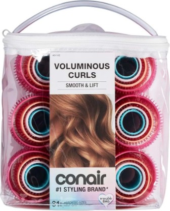 Picture of Conair Self-Grip Hair Rollers, Velcro, 5 Sizes, 31 Count, Multicolor | Rollers for heatless curls overnight or during the day, for wet or dry hair on all lengths, zippered storage case