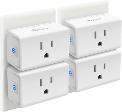 Picture of Kasa Smart Plug Mini 15A, Smart Home Wi-Fi Outlet Works with Alexa, Google Home, No Hub Required, UL Certified, 2.4G WiFi Only, 4-Pack(EP10P4) , White