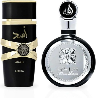 Picture of Lattafa Asad & Fakhar For Men Eau De Parfum 100ml Each (3.4 oz) | Long-Lasting Masculine Fragrance Set | Powerful Spicy, Woody, and Fresh Scents
