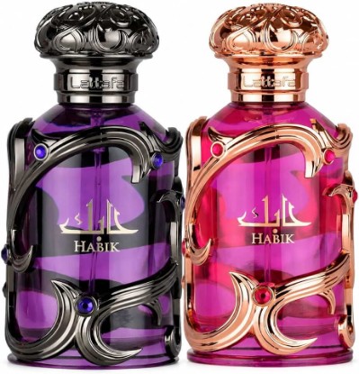 Picture of Lattafa Habik & Habik for Women Eau de Parfum Bundle – 2 x 100ml Fragrance Set – Unisex & Women's EDP Collection – Long-Lasting Woody, Musky, Floral & Fruity Perfume Spray