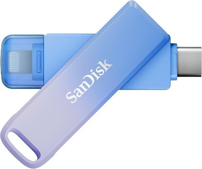 Picture of Sandisk 256GB Creator Phone Drive - for iPhone, iPad, Laptop & Mac - Includes USB Type-C and Lightning Connectors - Automatic Backup, 3 Months of Adobe Lightroom Included - SDIXD0N-256G-GN6TP