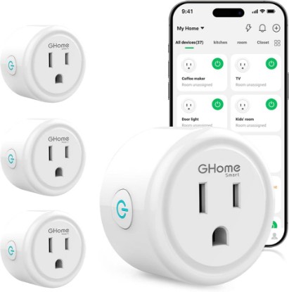 Picture of GHome Smart Plug, WiFi Smart Plugs Work with Alexa and Google Home, Smart Outlet Timer with APP Remote Control, 2.4GHz Wi-Fi Only, No Hub Required, ETL FCC Listed