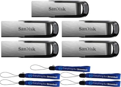 Picture of SanDisk (5 Pack) Ultra Flair USB Type A 32GB 3.0 Flash Drive Compatible with Laptops and Personal Computers -SDCZ73-032G-G46- Bundle with (5) Everything But Stromboli Lanyards | Compatible with Laptops and Personal Computers -SDCZ73-032G-G46- Bundle with (5) Everything But Stromboli Lanyards