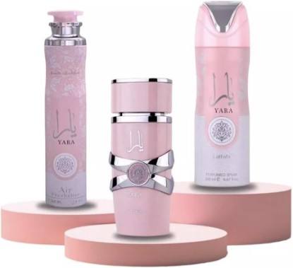 Picture of Lattafa Yara Bundle – Eau De Parfum 100ml + Perfumed Body Spray 200ml + Air Freshener 300ml | Long-Lasting Floral Vanilla Scent for Women | Complete Fragrance Set