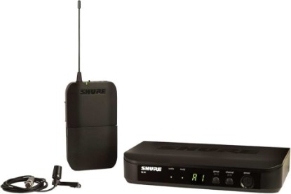 Picture of Shure BLX14/CVL Wireless Lavalier Microphone System - H10 Band | 14-hour battery and 300 ft UHF range with CVL lavalier mic, bodypack and single-channel receiver for presenting