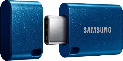 Picture of Samsung Type-C USB Flash Drive 256GB, USB 3.2 Gen 1, Up to 400MB/s | Transfer 4GB Files in 15 Secs, Compatible w/ USB 3.0/2.0, Waterproof, Storage for Computers & Mobile, Blue (MUF-256DA/AM)
