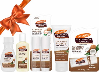 Picture of Palmer's Coconut Oil Formula Mini Stocking Stuffers (6 Piece) - Moisturizing Body Oil, Intensive Body Lotion, Swivel Stick Balm, Hand Cream, Lip Balm, Hydrating Skin Care for Dry Skin