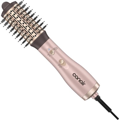 Picture of Infiniti PRO CONAIR 2" Frizz Free Round Air Brush, Hot Brush with Titanium Ceramic Technology, Ionic Control, and Detangling Bristles for Gentle Drying and Added Shine, Rose Gold
