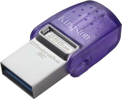 Picture of Kingston DataTraveler microDuo 3C 256GB USB-C & USB-A Flash Drive | Speeds up to 200 MB/s | USB 3.2 Gen 1 | Duo Connector | DTDUO3CG3/256GB