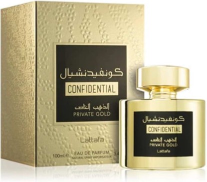 Picture of Lattafa Perfumes Confidential Private Gold for Unisex Eau de Parfum Spray, 3.4 Ounce