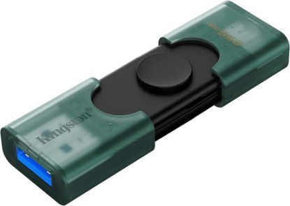 Picture of Kingston DataTraveler DuoG2 256GB Flash Drive | USB-A + USB-C 3.2 Gen 1 | DTDEG2/256GB | USB 3.2 Gen 1 with dual Type-A and Type-C connectors for documents, photos and videos