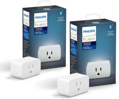 Picture of Philips Hue Smart Plug, White - 2 Pack - Turns Any Light Into a Smart Light - Control with Hue App - Compatible with Alexa, Google Assistant, and Apple HomeKit