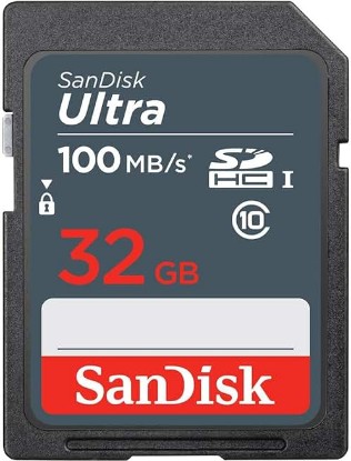 Picture of Sandisk 32GB Ultra 100MBs SDHC Memory Card | Up to 100MB/s read, Water-resistant design, Impact-resistant build