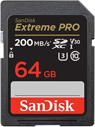 Picture of Sandisk 64GB Extreme PRO SDXC UHS-I Memory Card - C10, U3, V30, 4K UHD, SD Card - SDSDXXU-064G-GN4IN | UHS-I, V30, U3, Class 10, 4K video