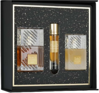 Picture of Lattafa Khamrah | 100ml Eau De Parfum, 12ml Travel Perfume & 50ml Hair Mist Fragrance Giftset