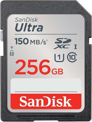 Picture of Sandisk 256GB Ultra SDXC UHS-I Memory Card - Up to 150MB/s, C10, U1, Full HD, SD Card - SDSDUNC-256G-GN6IN | Up to 150MB/s, UHS-I, U1, Class 10, Full HD video