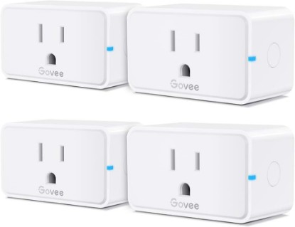 Picture of Govee Smart Plug 15A, WiFi Bluetooth Outlets 4 Pack Work with Alexa and Google Assistant, WiFi Plugs with Multiple Timers, Govee Home APP Group Control Remotely, No Hub Required, ETL&FCC Certified | Works with Alexa & Google Assistant, Support Multiple Timers via Govee Home APP, No hub required, ETL & FCC Certified