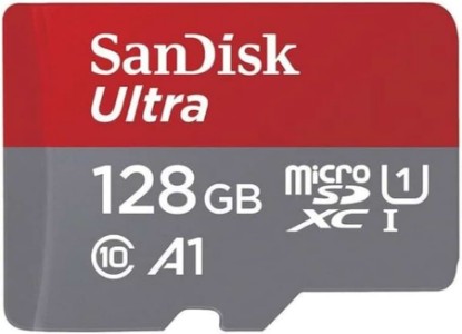 Picture of Sandisk 128GB Ultra microSDXC UHS-I Memory Card - Up to 140 MB/s, C10, U1, Full HD, A1, Micro SD Card - SDSQUAB-128G-GN6MN