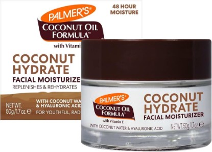 Picture of Palmer's Facial Moisturizer, Coconut Oil Formula with Coconut Water, 1.7 Oz | Replenishing & Rehydrating Face Cream with Hyaluronic Acid, 48hr Moisture for Healthy Looking Glow, Dermatologist Approved