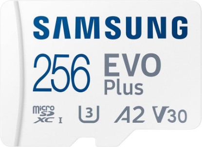 Picture of Samsung EVO Plus 256GB microSDXC Memory Card + SD Adaptor, Up to 160MB/s | UHS-I, C10, U3, V10, A3, Upgrade microSD Storage for Phones, Tablets, Gaming Consoles, DSLR Cameras, PCs (MB-MC256SA/AM)