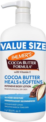 Picture of Palmer's Cocoa Butter Body Lotion Formula, Daily Skin Therapy (33.8 Fl Oz) | With Vitamin E to provide 48 hour deep hydration for rough, dry and eczema prone skin. Convenient pump for whole family use.