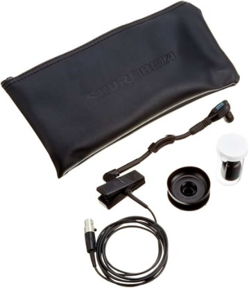 Picture of Shure Wireless BETA 98H/C Microphone - Miniature Instrument Mic with TA4F 4-pin mini XLR Connector, Cardioid Condenser, Clip-on with Gooseneck for Sax/Brass or Rim of Percussion (WB98H/C)