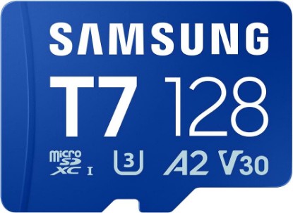 Picture of Samsung microSDXC T7 128GB, Transfer Speeds Up to 170 MB/s | microSD made for Casual Gamers, Amateur Creators, & Everyday Users (MB-MB128T/AM)