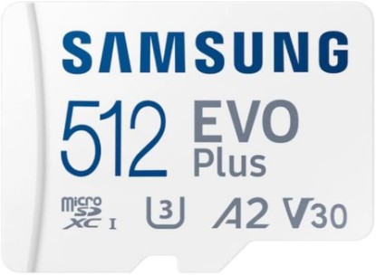 Picture of Samsung EVO Plus microSDXC Memory Card 512 GB, 160 MB/s, U3, V30, A2, ‎MB-MC512SA/TR (2024 Series)