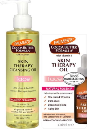 Picture of Palmer's Skin Therapy Face Oil + Facial Cleanser Oil, Skin Care Bundle | Includes Cleansing Oil (6.5 Oz) to Clean & Brighten and Facial Oil (1 Oz) with Cocoa Butter, Vitamin E & Rosehip Fragrance