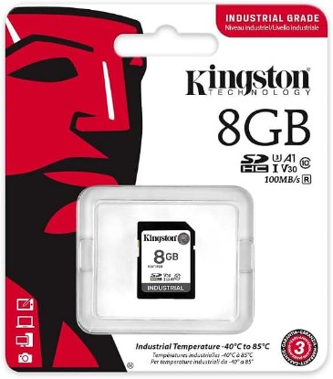 Picture of Kingston Industrial SD Card, Up to 100MB/s, High Endurance, UHS-I U3 V30 A1, (SDIT/8GB)