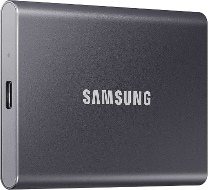 Picture of Samsung T7 Portable SSD 1TB Titan Gray, USB 3.2 Gen 2, Up to 1,050MB/s | Reliable External Solid State Drive Storage for Gaming, Students, Professionals (MU-PC1T0T/AM)