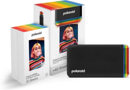 Picture of Polaroid Hi-Print + Paper Bundle- 2nd Generation Bluetooth Connected 2x3 Pocket Photo Dye-Sub Printer - Black Printer + 40 Photos (6439) | 40 Photos, Bluetooth connectivity