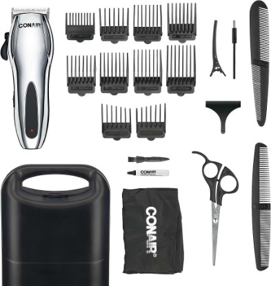Picture of ConairMAN Hair Clippers for Men, 22-Piece Corded or Cordless Home Hair Cutting Kit