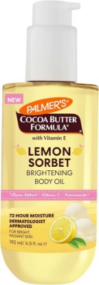 Picture of Palmer's Cocoa Butter Formula, Brightening Lemon Sorbet Body Oil (6.5 fl oz), Hydrating Oil with Lemon Extract, Vitamin C & E, 72-Hour Moisture, Citrus Creamy Fragrance, Dermatologist-Approved