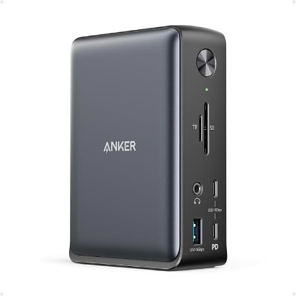 Picture of Anker Laptop Docking Station, 13-in-1 USB C Docking Station, Triple Display | 2 HDMI and 1 DP, 10Gbps USB-C and 5Gbps USB-A Data Ports, Ethernet, Audio, SD/TF, 85W Charging for Dell, HP, Lenovo and More